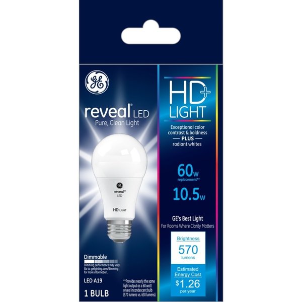 Current Reveal A19 E26 (Medium) LED Bulb White 60 W 45656